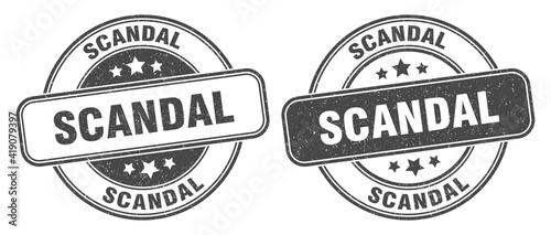 scandal stamp. scandal label. round grunge sign