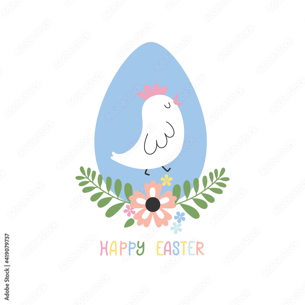 Obraz premium Funny chicken easter background