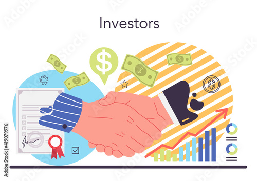 Investor concept. Investing stategy, fundamental analysis, deversification