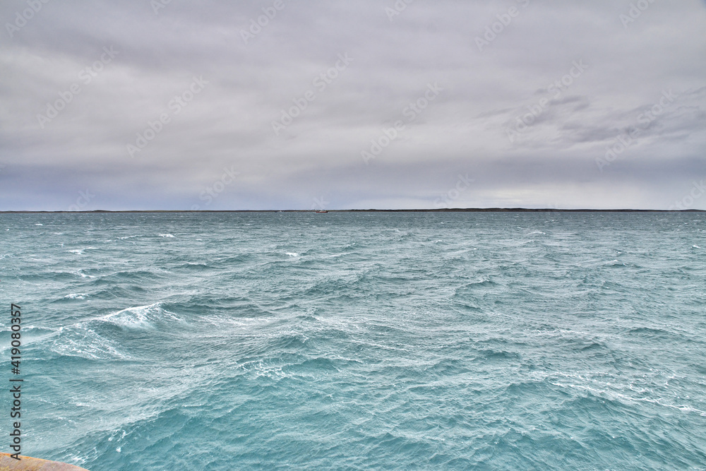 Panoramic view of Magellanic Strait, Tierra del Fuego, Chile Panoramic view of Magellanic Strait, Tierra del Fuego, Chile