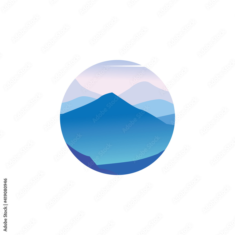 mountain landscape nature circle vector illustration mountain landscape nature circle vector illustration
