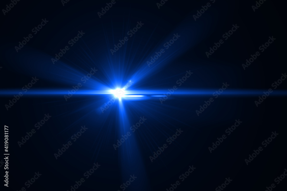 lens flare effect on black blackground