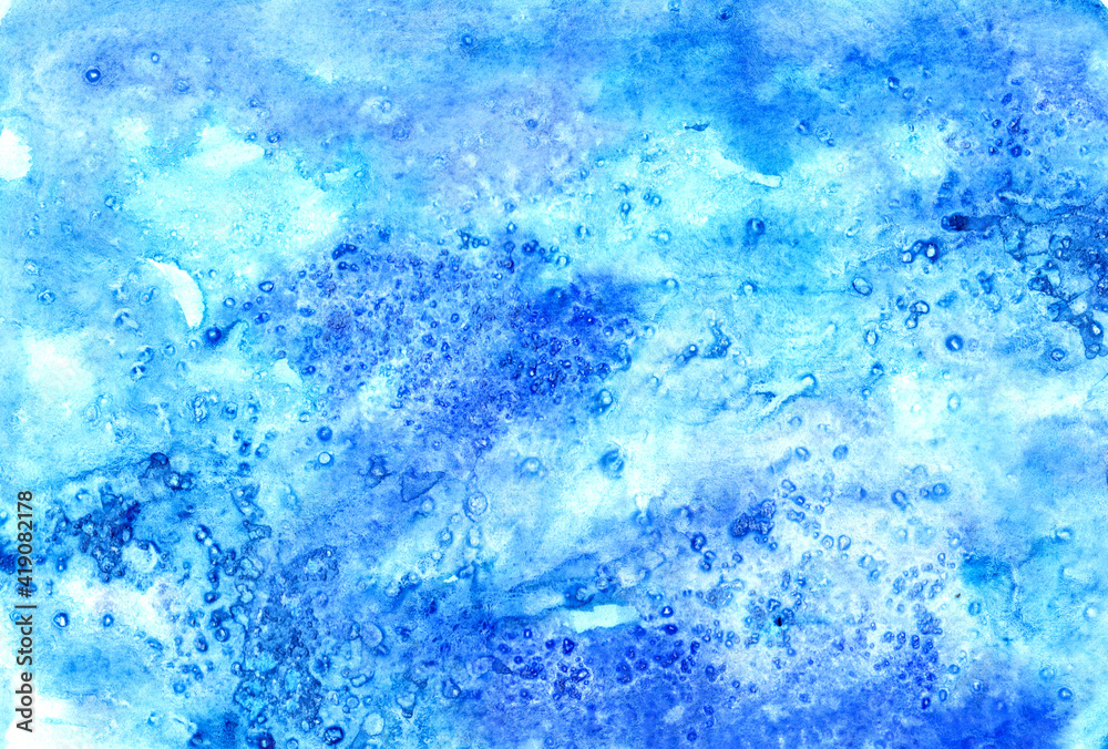 Blue abstract watercolor background. Abstract hand paint stain backdrop