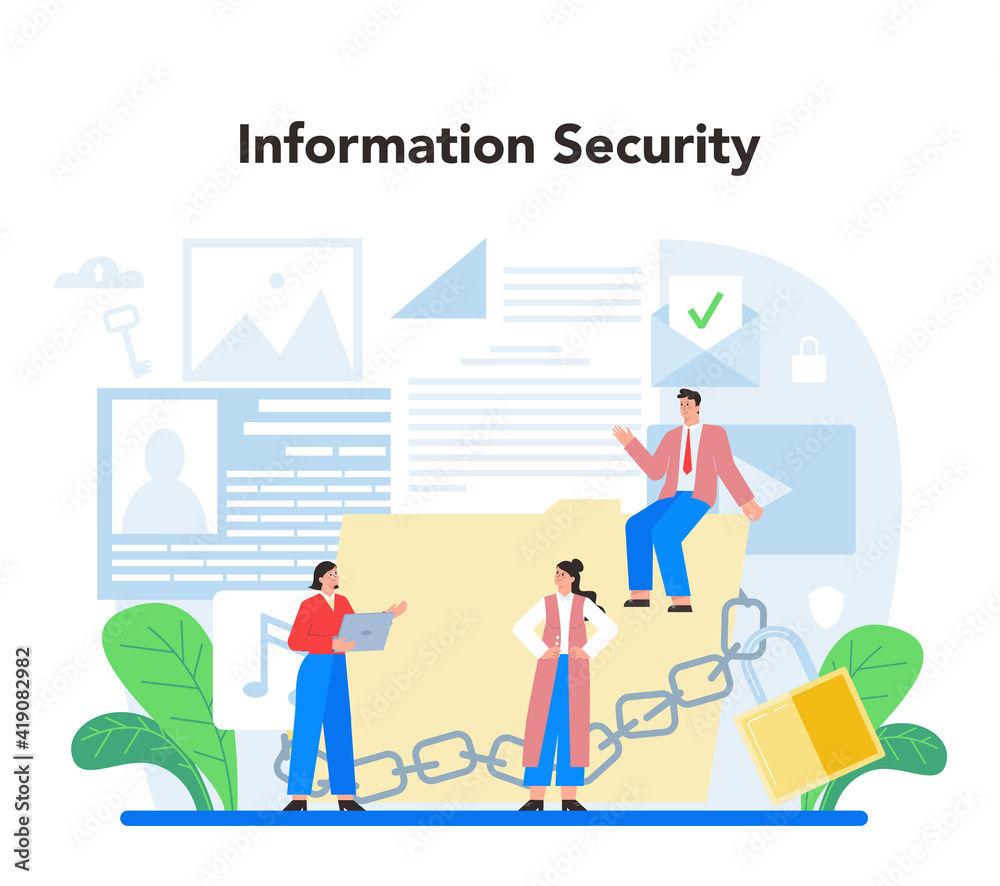 Computer security specialist. Idea of digital data protection and safety.