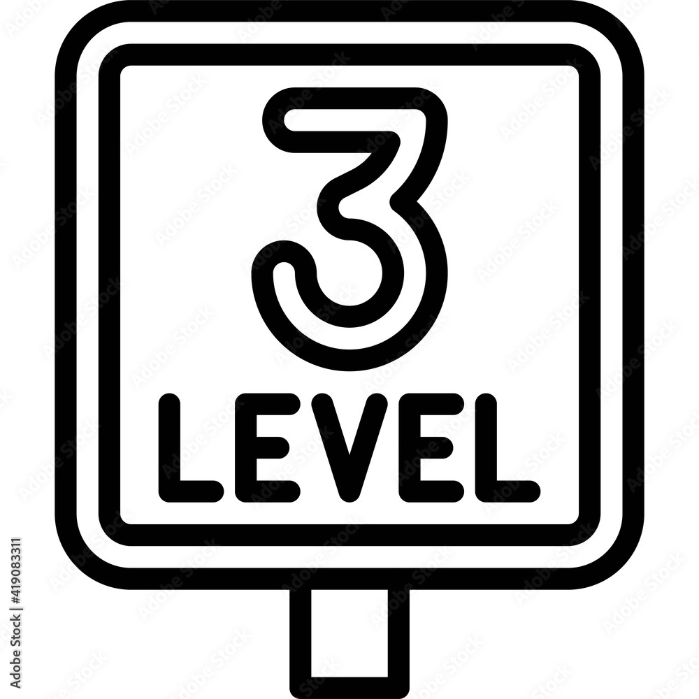 Third level sign icon, Parking lot related vector Third level sign icon, Parking lot related vector