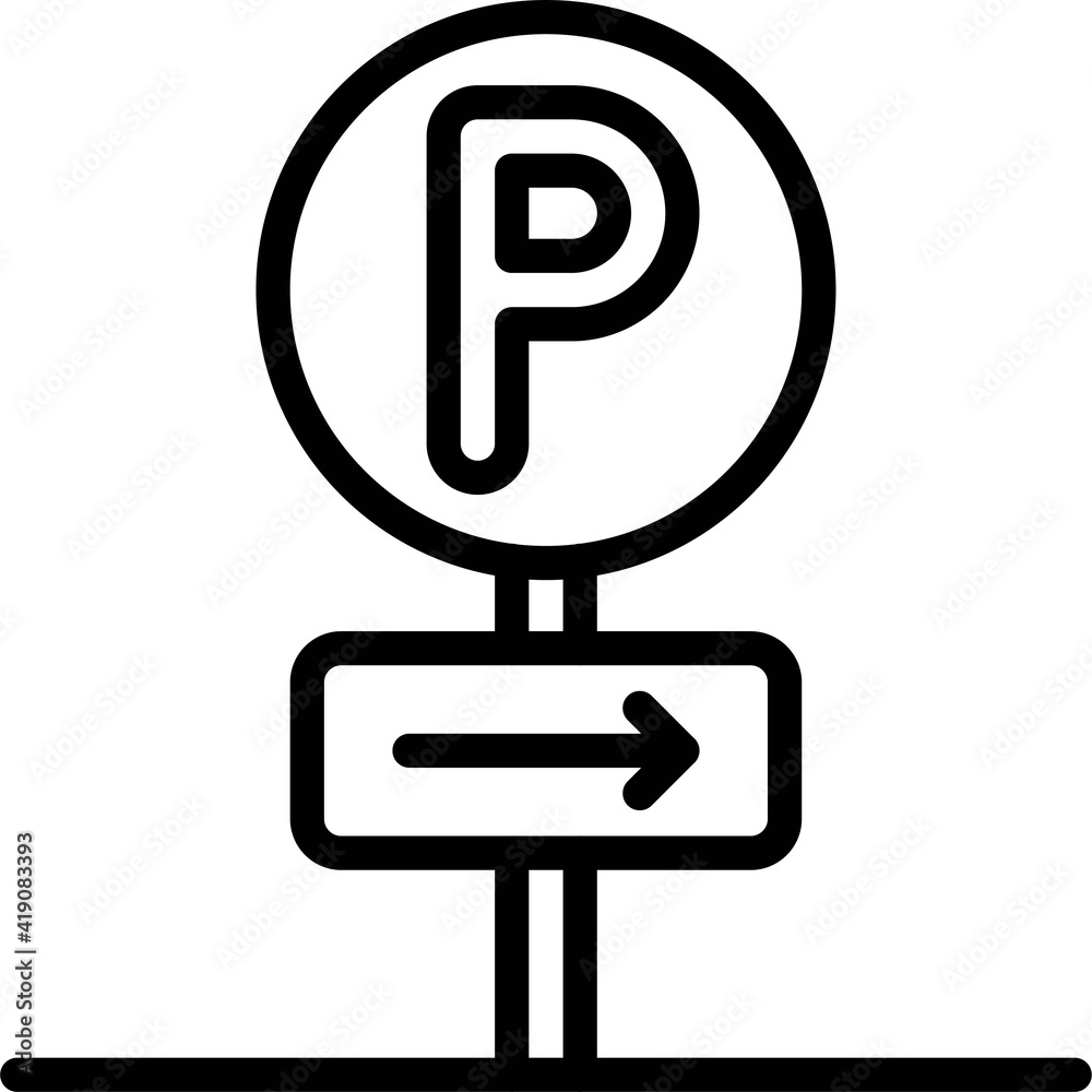 Directional Parking sign icon, Parking lot related vector Directional Parking sign icon, Parking lot related vector