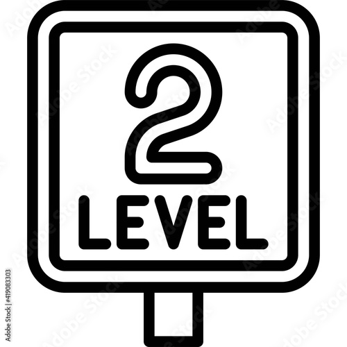 Second level sign icon, Parking lot related vector