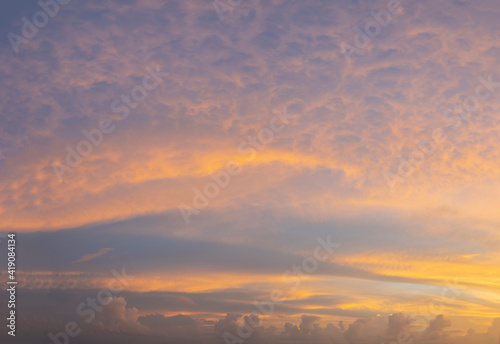 Sunset sky over Baie Lazare beach on Mahe Island in the Seychelles