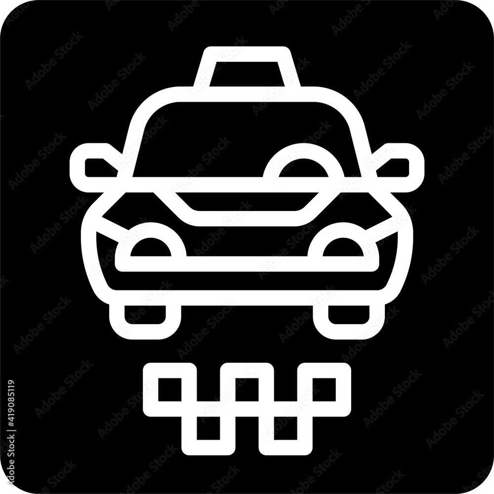 Obraz premium Taxi parking sign icon, Parking lot related vector