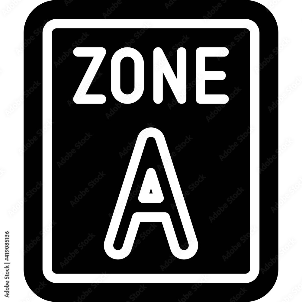 Zone A sign icon, Parking lot related vector Zone A sign icon, Parking lot related vector