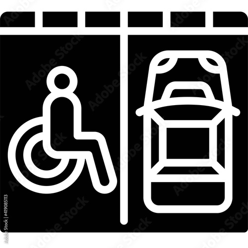 Disabled parking permit ucon, Parking lot related vector