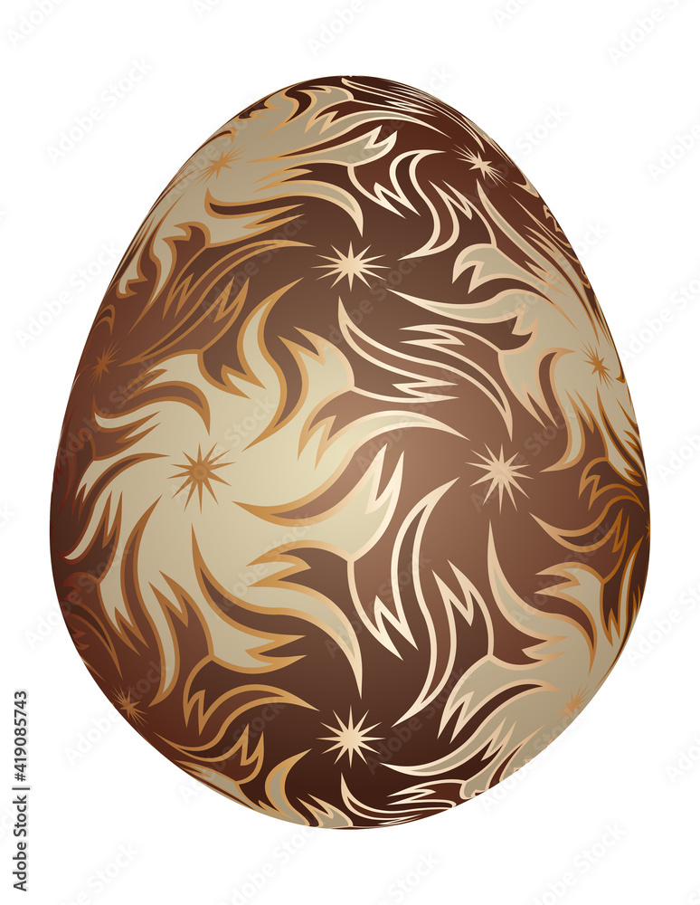 Dark and white chocolate egg. Dark and white chocolate egg.