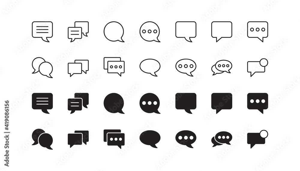 Fototapeta premium Speech bubble icon set. Vector graphic illustration. Suitable for website design, logo, app, template, and ui. 