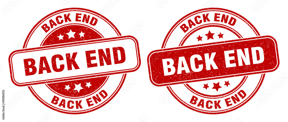 back end stamp. back end label. round grunge sign back end stamp. back end label. round grunge sign