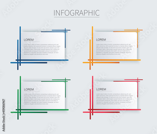 set of modern square isolated color frame template 