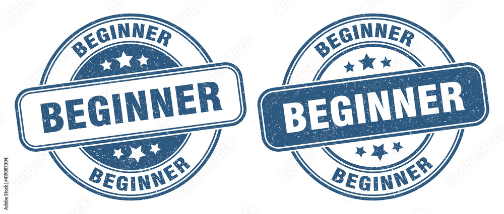 Obraz premium beginner stamp. beginner label. round grunge sign