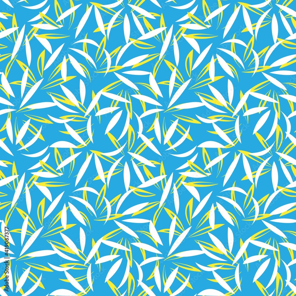 Yellow Botanical Floral Seamless Pattern Background Yellow Botanical Floral Seamless Pattern Background