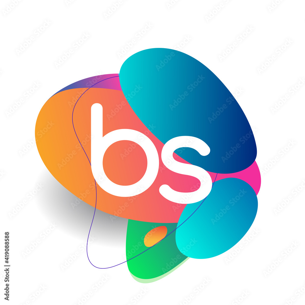 Letter BS logo with colorful splash background, letter combination logo  design for creative industry, web, business and company. vector de Stock |  Adobe Stock