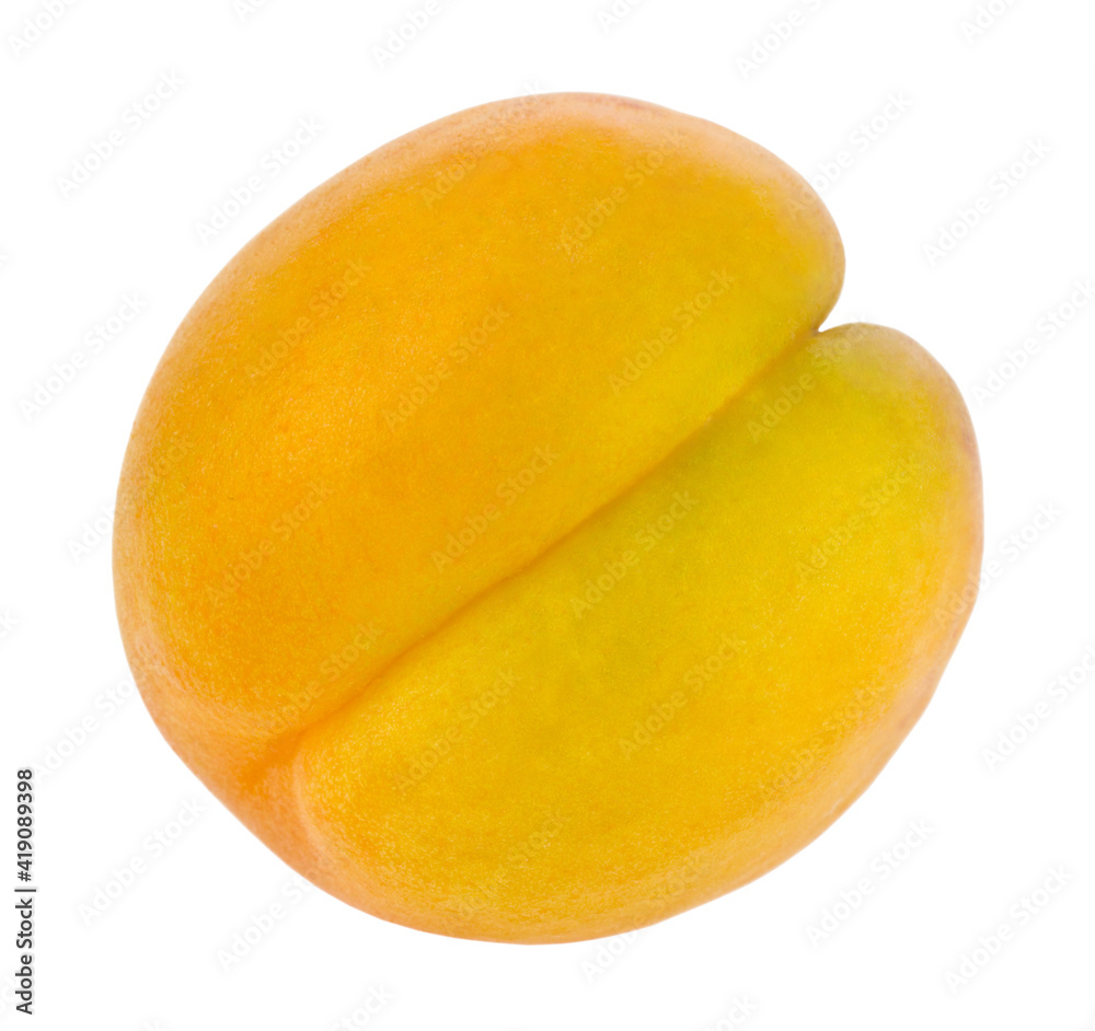 Apricot isolated on white background close-up.