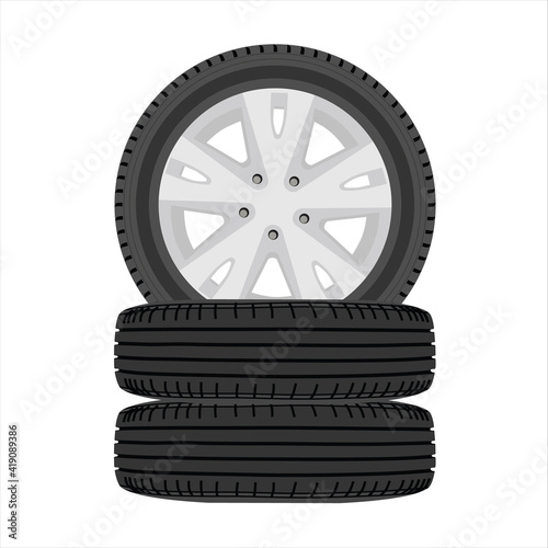A stack of car tires