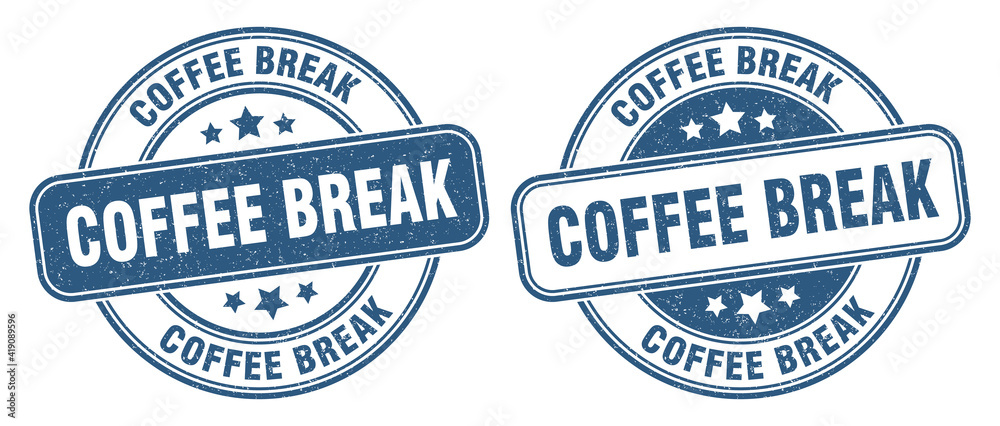 coffee break stamp. coffee break label. round grunge sign