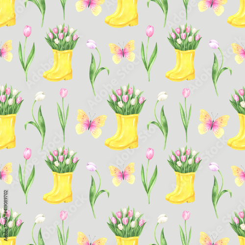 Spring Yellow Rubber Boots Pattern