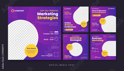 Marketing strategies webinar social media post template