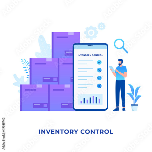 Inventory control illustration concept. Illustration for websites, landing pages, mobile applications, posters and banners