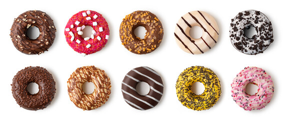 Donuts on white background