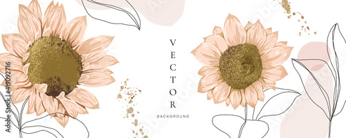 minimal background in pink flowers and tropical summer leaf