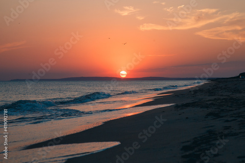  sunset on the sea beach