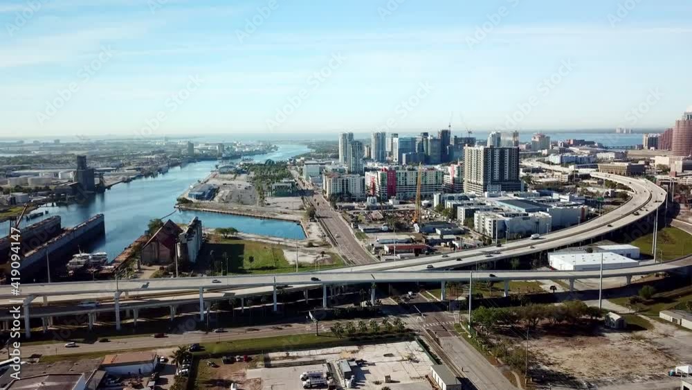Aerial of Port area of Tampa Florida Aerial of Port area of Tampa Florida