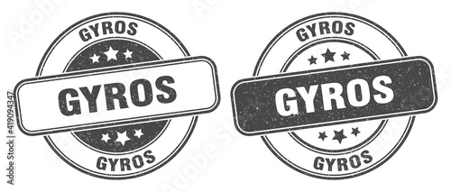 gyros stamp. gyros label. round grunge sign