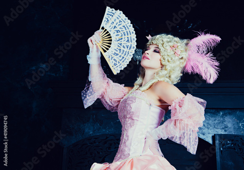  woman in the Marie Antoinette style