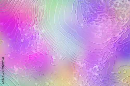 Abstract trendy rainbow colors background texture. Abstract digital lines structure. Frosted glass structure. Macro shot. Colorful abstract texture.