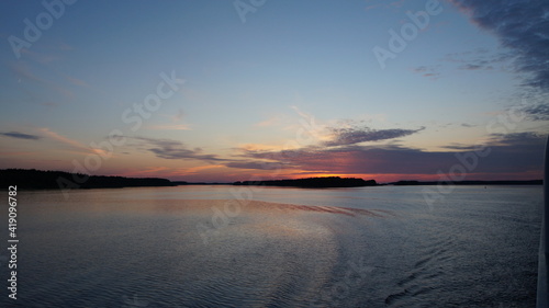 sunset over the river