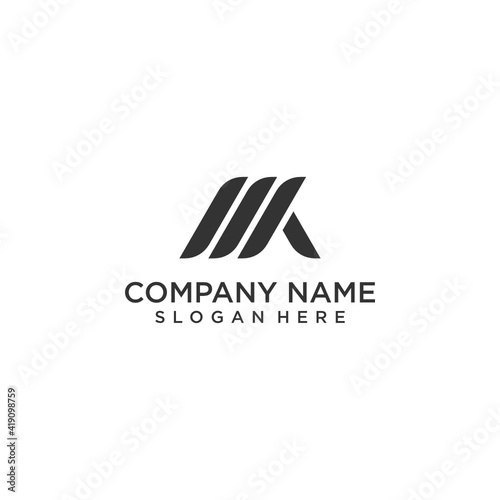 Premium vector abstract WK logo design.