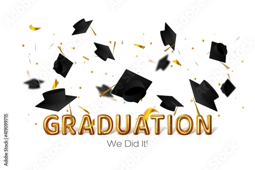 Congratulation graduates 2021 class of graduations. Vector illustration
