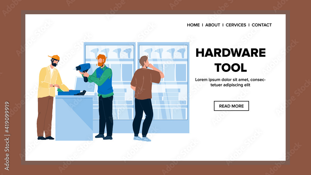 Hardware Tool Department Sale Equipment Vector Illustration