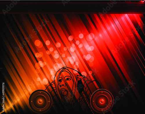 Disco club flyer template. Abstract background to use for flyer music event posters.