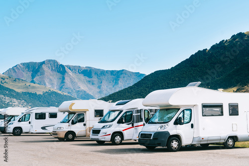 Tela Summer tourism with rv in the mountain