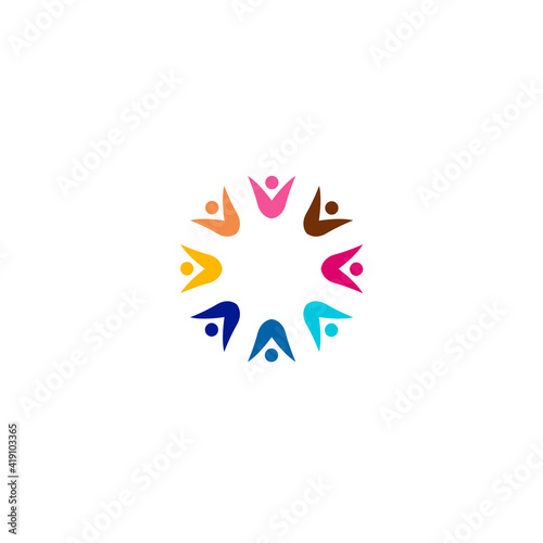 Colorful People sign, symbol, artwork isolated on white