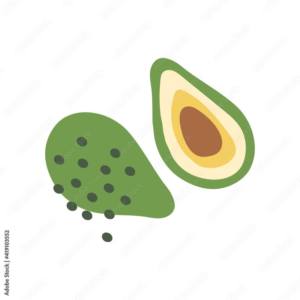 Abstract composition with avocado shapes. Vector illustration. Abstract composition with avocado shapes. Vector illustration.