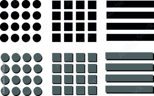 a set of "menu" icons for the design of the shell of the operating system on smartphones