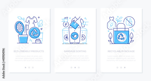 Zero waste - modern line design style web banners