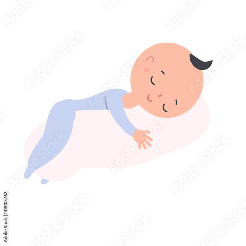 Sleeping newborn baby. Child napping. Little toddler rest.