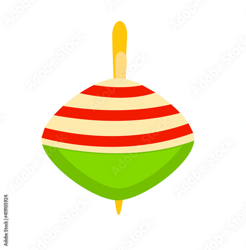 Yula children toy. Kids whirligig. vector clip art