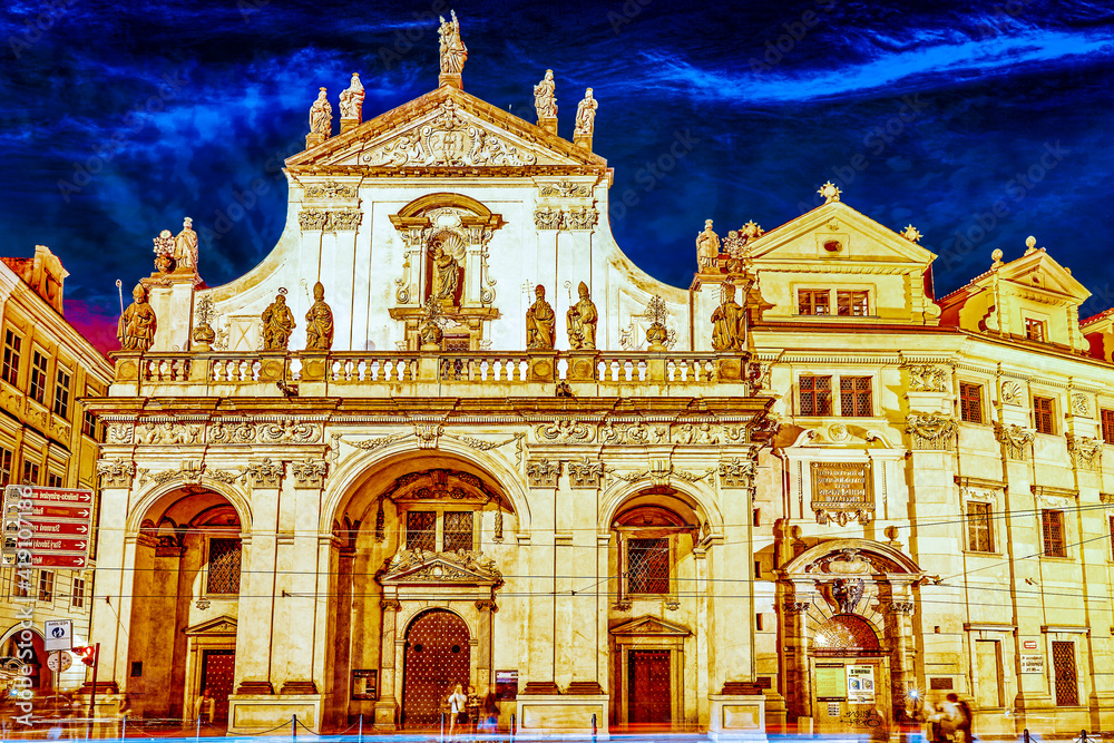 PRAGUE, CZECH REPUBLIC- SEPTEMBER 13, 2015: Saint Francis of Assisi Church square in Prague.Czech Republic.