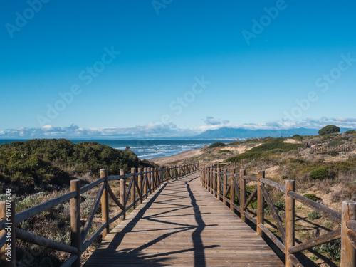 Coastal path of Cabopino in Marbella, Costa del Sol, Andalusia Spain