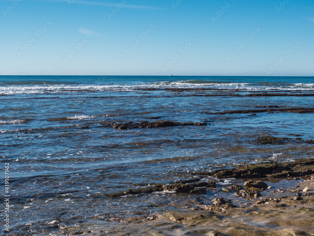 Mediterranean sea from Cabopino Beach, Marbella Costa del Sol Spain. Mediterranean sea from Cabopino Beach, Marbella Costa del Sol Spain.